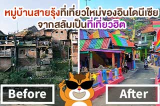หมู่บ้านสายรุ้งที่เที่ยวใหม่ของอินโดนีเซีย จากสลัมเป็นที่เที่ยวฮิต